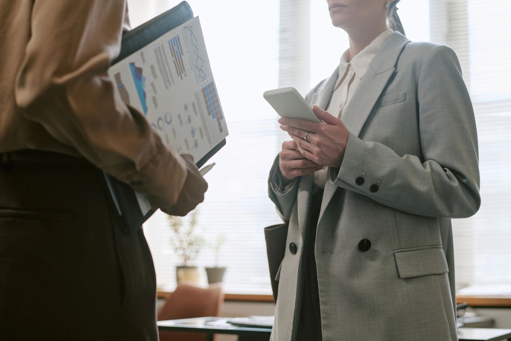 Consultants reviewing strategy during an office meeting